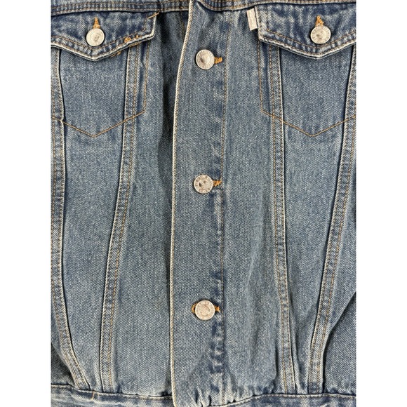 VTG Levi's Silver Tab Trucker Jean Jacket Youth 10-12 yrs Denim Sherpa Collar - Picture 3 of 16